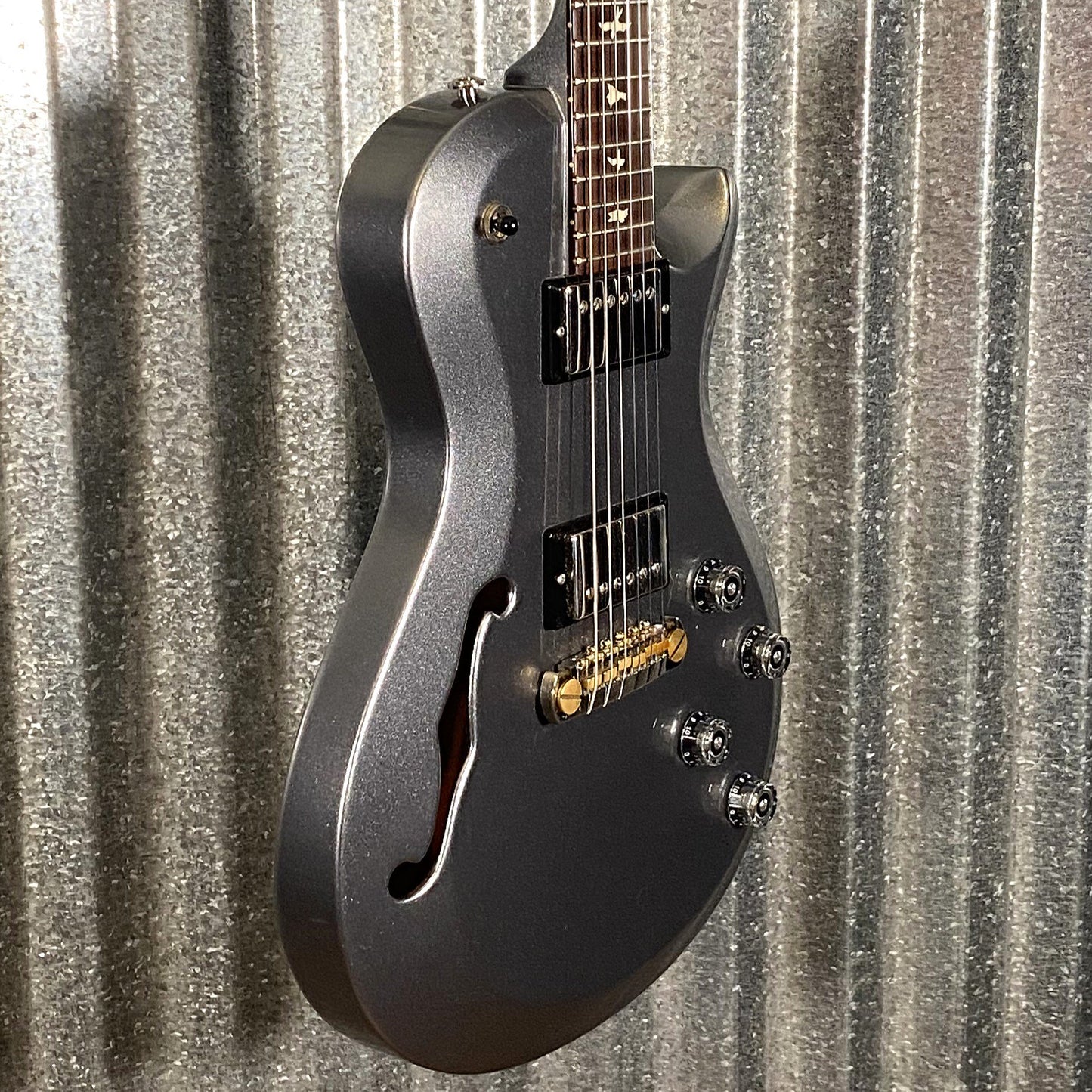 PRS Paul Reed Smith S2 Singlecut Semi Hollow Platinum Metallic Guitar & Case 2017 #6474 Used