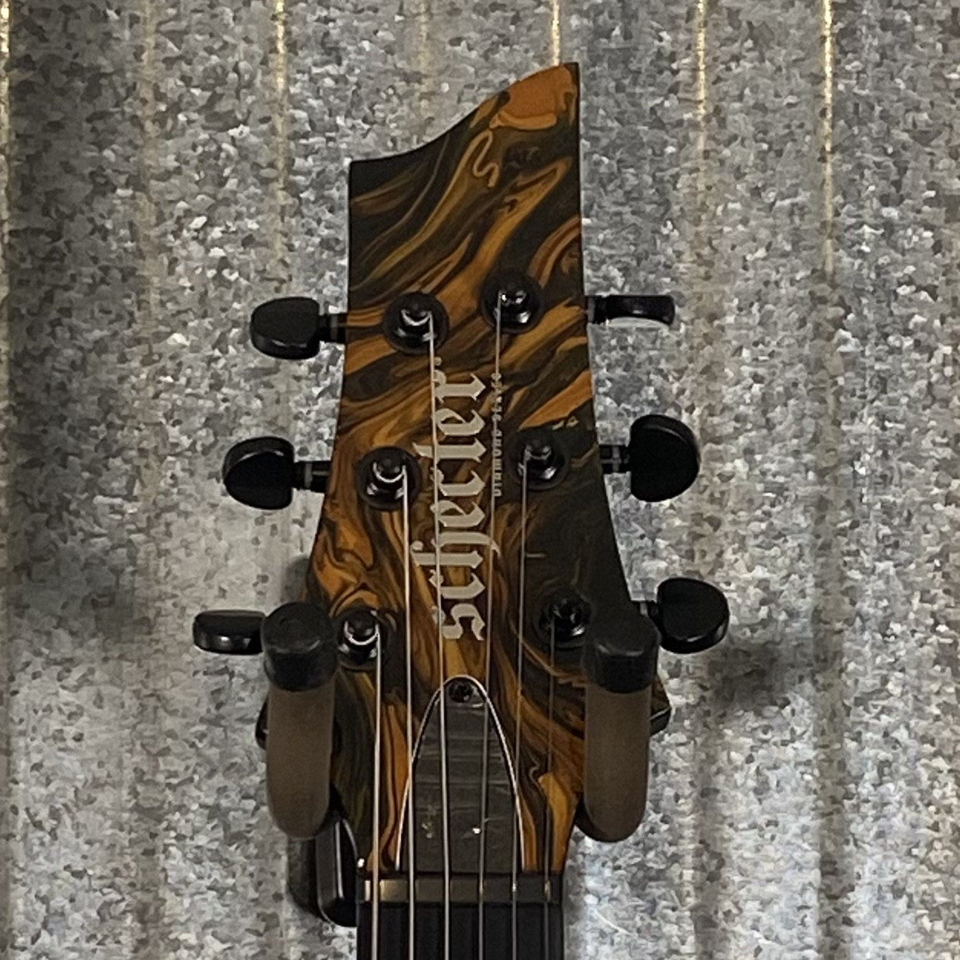 Schecter C-1 Hydro Dip Golden Eclipse Guitar #0741