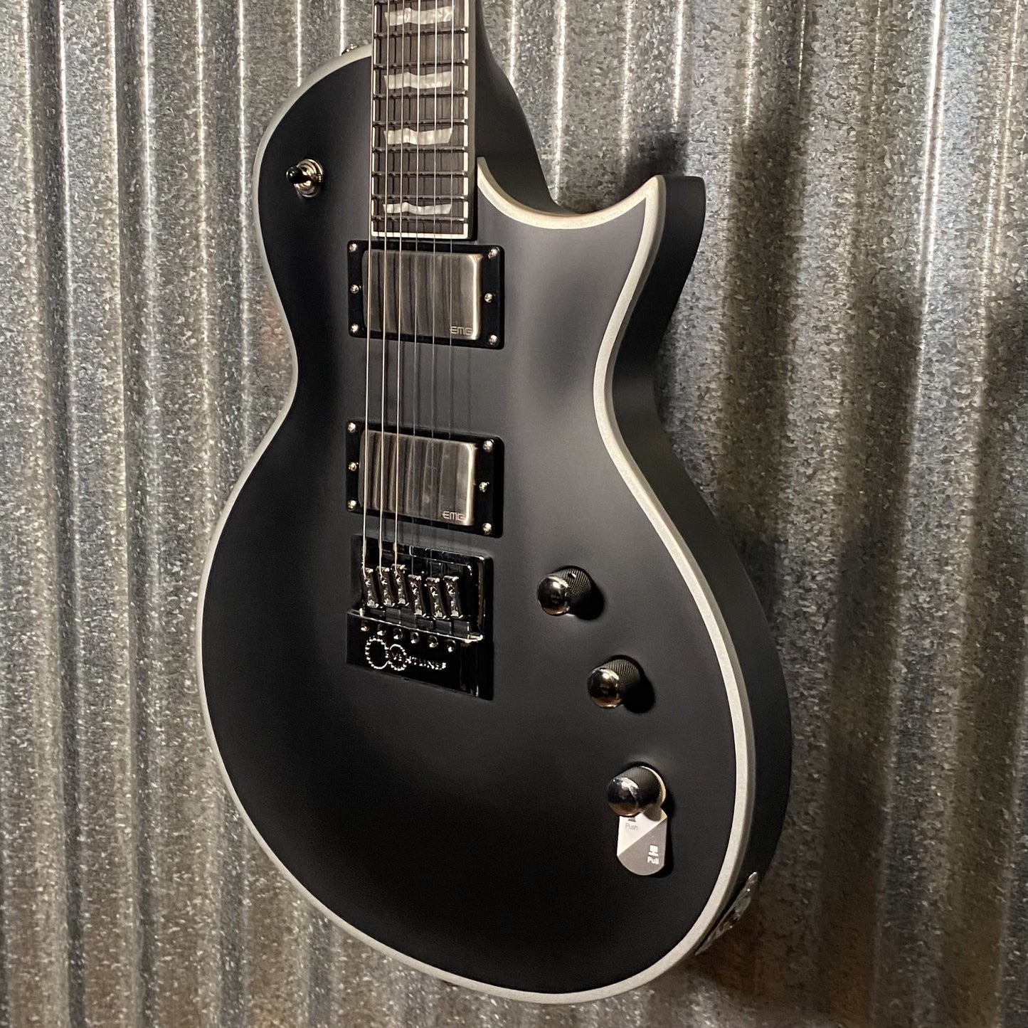 ESP LTD EC-1000 ET Evertune Bold Binding Black Guitar & Case #0054 Used