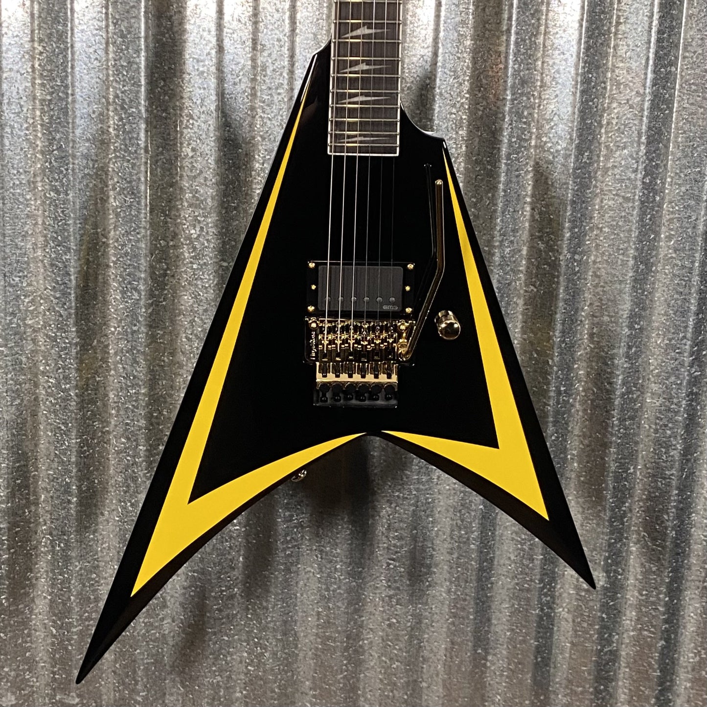 ESP LTD Alexi Laiho Arrowhead SE Black Yellow Pinstripe Guitar & Case USED #1975