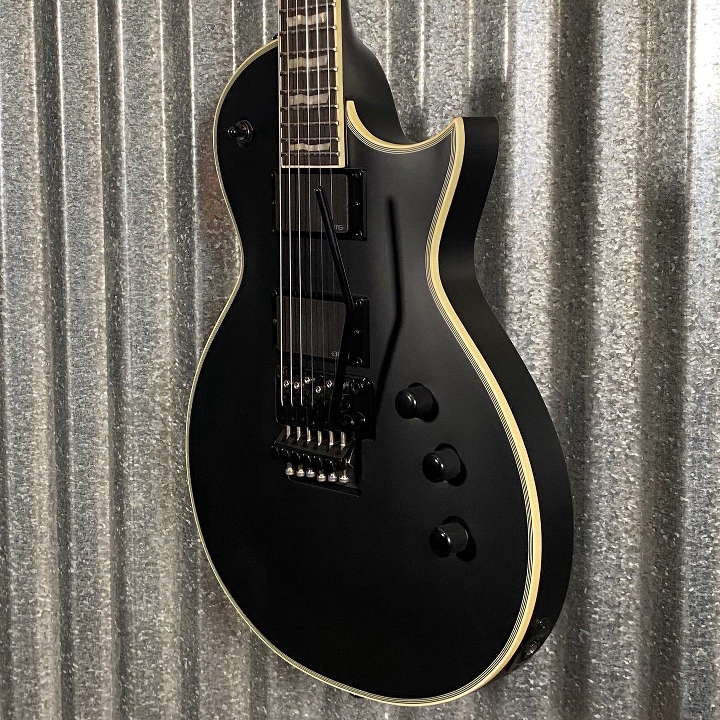 ESP LTD EC-1000 FR Floyd Rose Black Satin EMG Guitar & Case #1888 Used