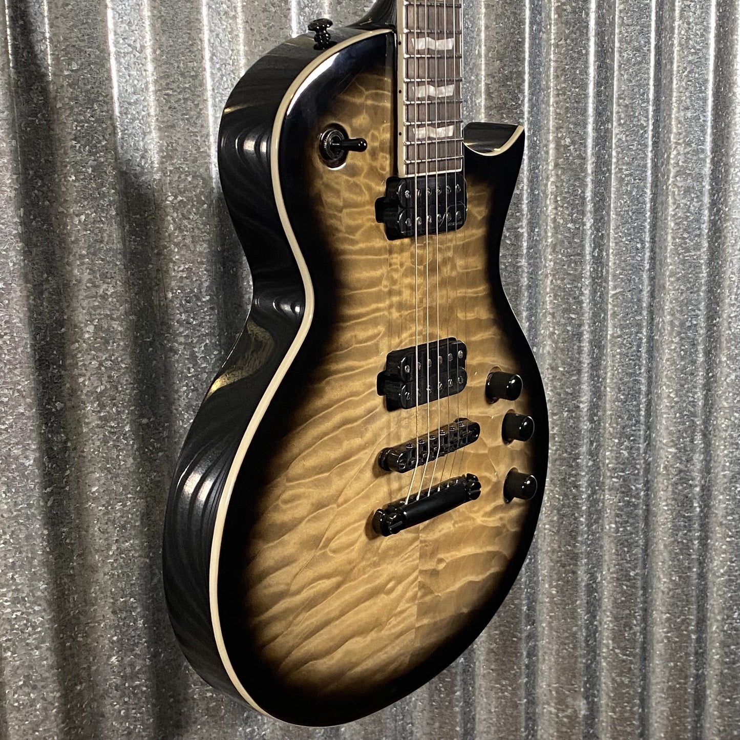 ESP LTD EC-1000T CMT Quilt Top Charcoal Burst Guitar #1789 Used