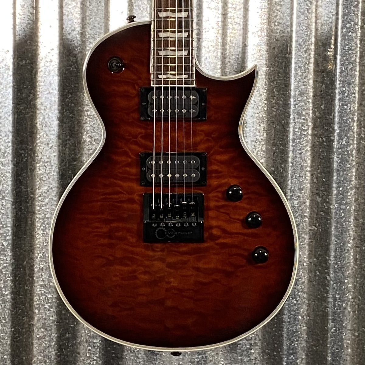 ESP LTD EC-1000 ET Evertune Dark Brown Sunburst Guitar EC1000ETQMDBSB #0700 Used