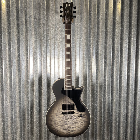 ESP LTD EC-01FT QM Quilt Top Charcoal Burst Satin Teardrop Guitar EC01FTQMCHBS #0620 Used