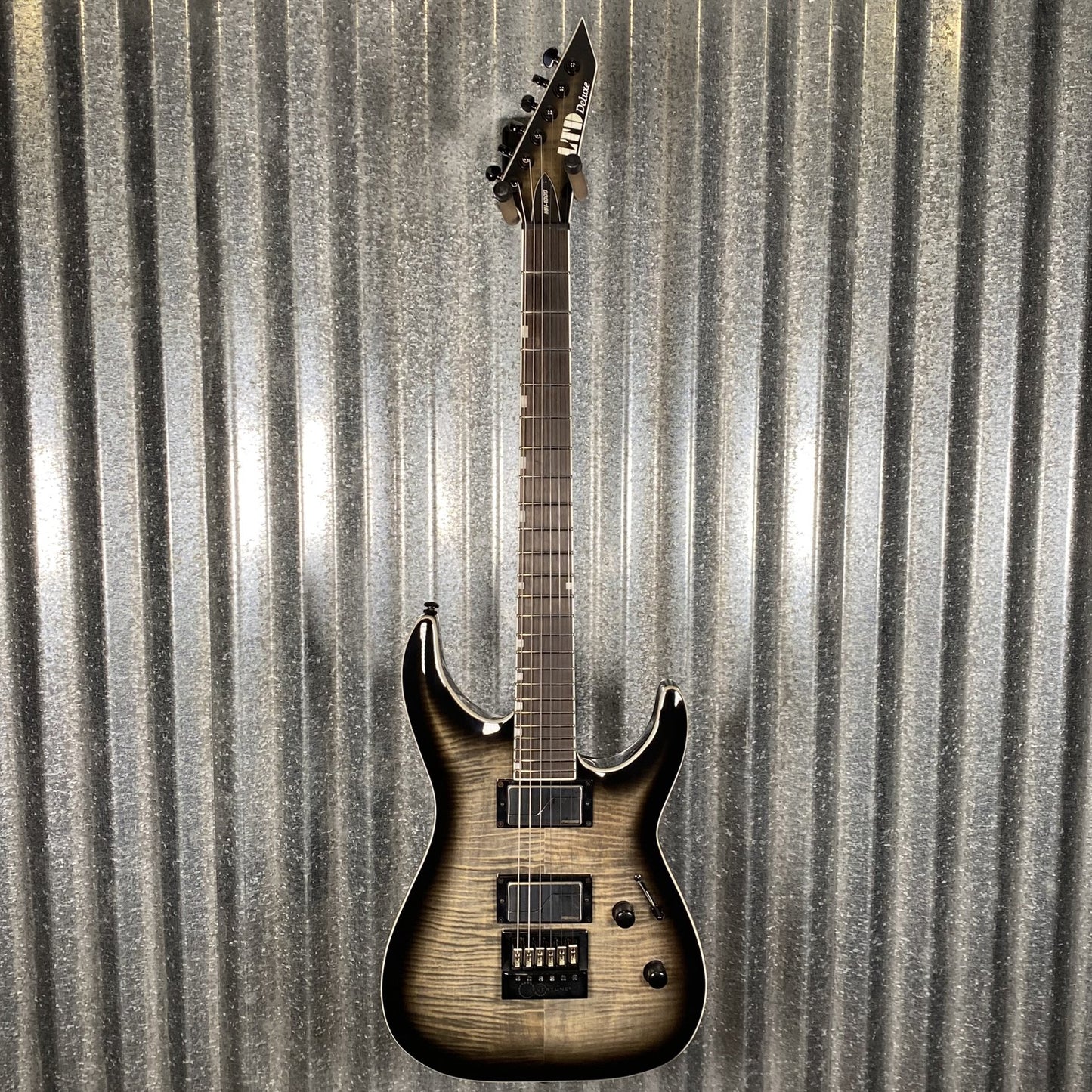 ESP LTD MH-1000 Evertune Flame Charcoal Burst Guitar MH1000ETFMCHB #2758 Used