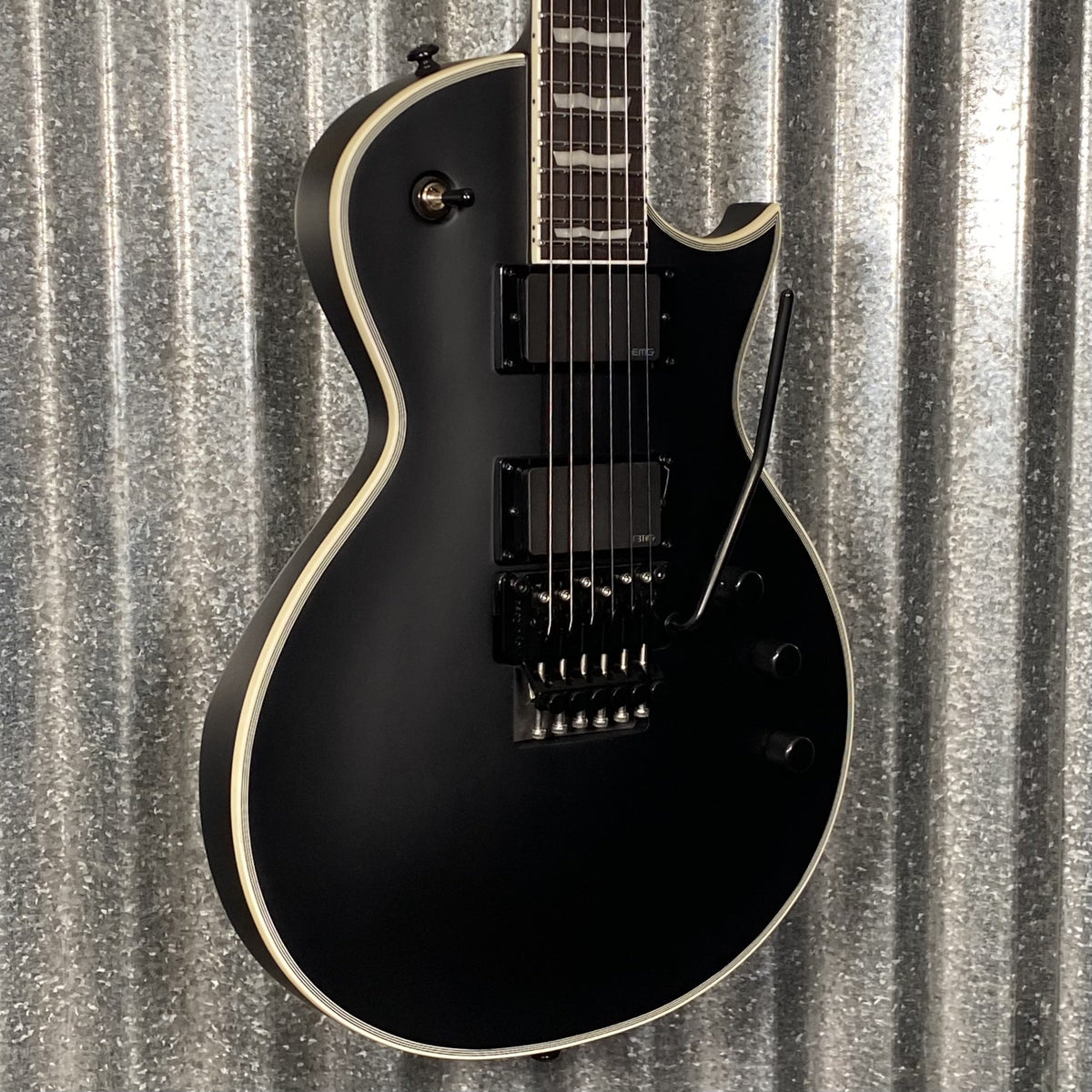 ESP LTD EC-1000 FR Floyd Rose Black Satin EMG Guitar EC1000FRBLKS #0758 Used