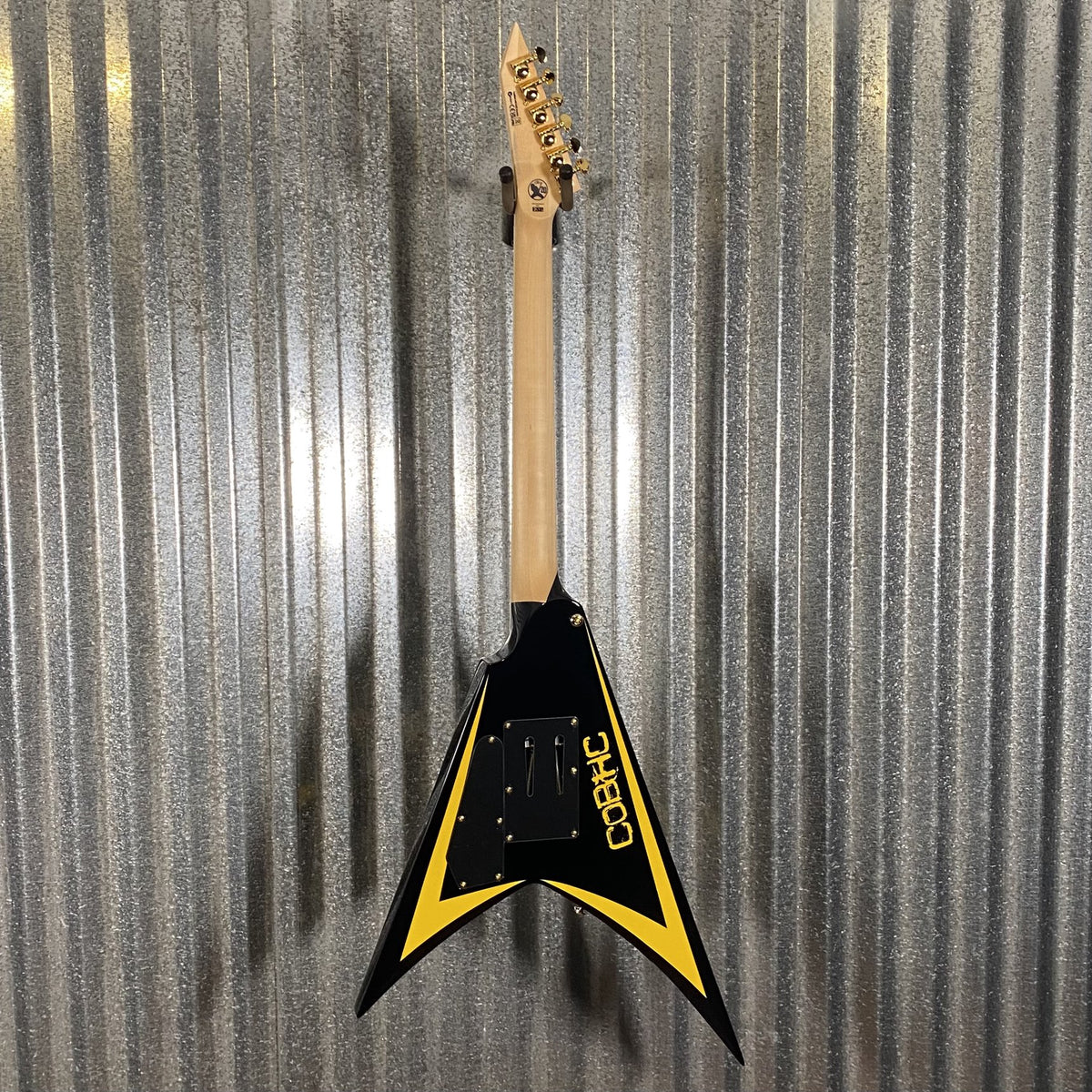 ESP LTD Alexi Laiho Arrowhead SE Black Yellow Pinstripe Guitar & Case USED #1378