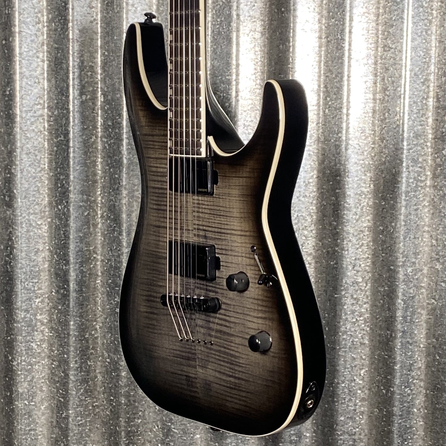 ESP LTD MH-1000NT Flame Charcoal Burst Guitar MH1000FMCHB #0198 Used