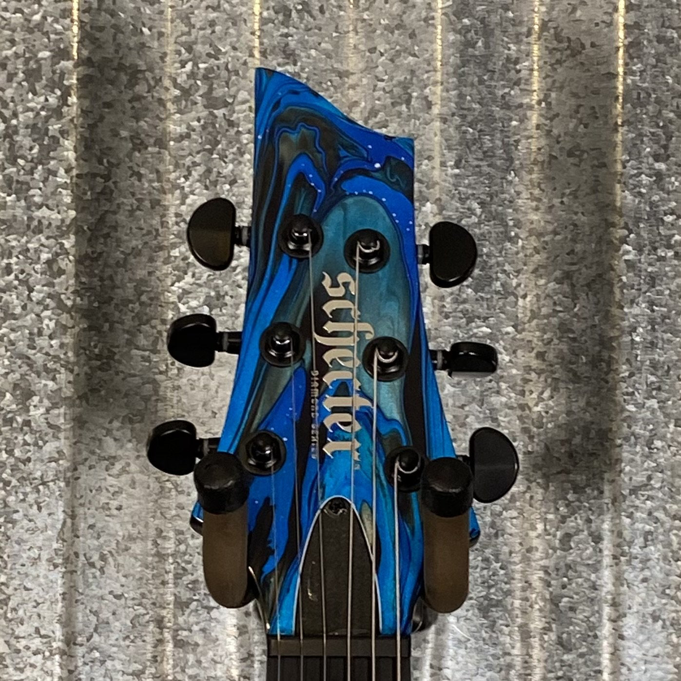 Schecter C-1 Hydro Dip Midnight Tide Guitar Left Hand #0757