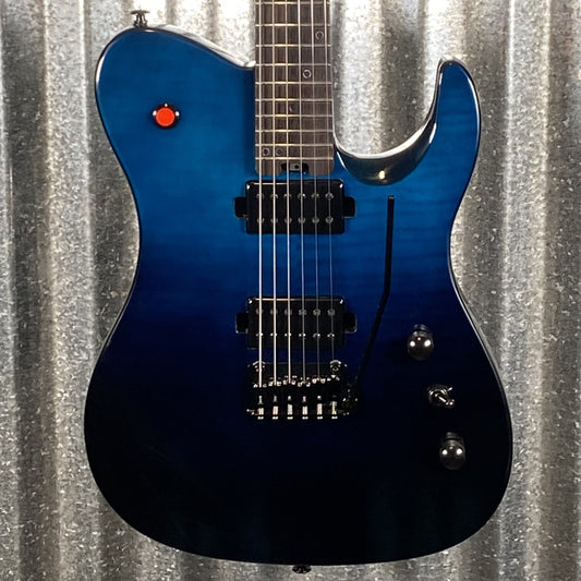 Westcreek Guitars Helyx T Style Dual Humbucker Ocean Vortex Blue Guitar #0019 Used