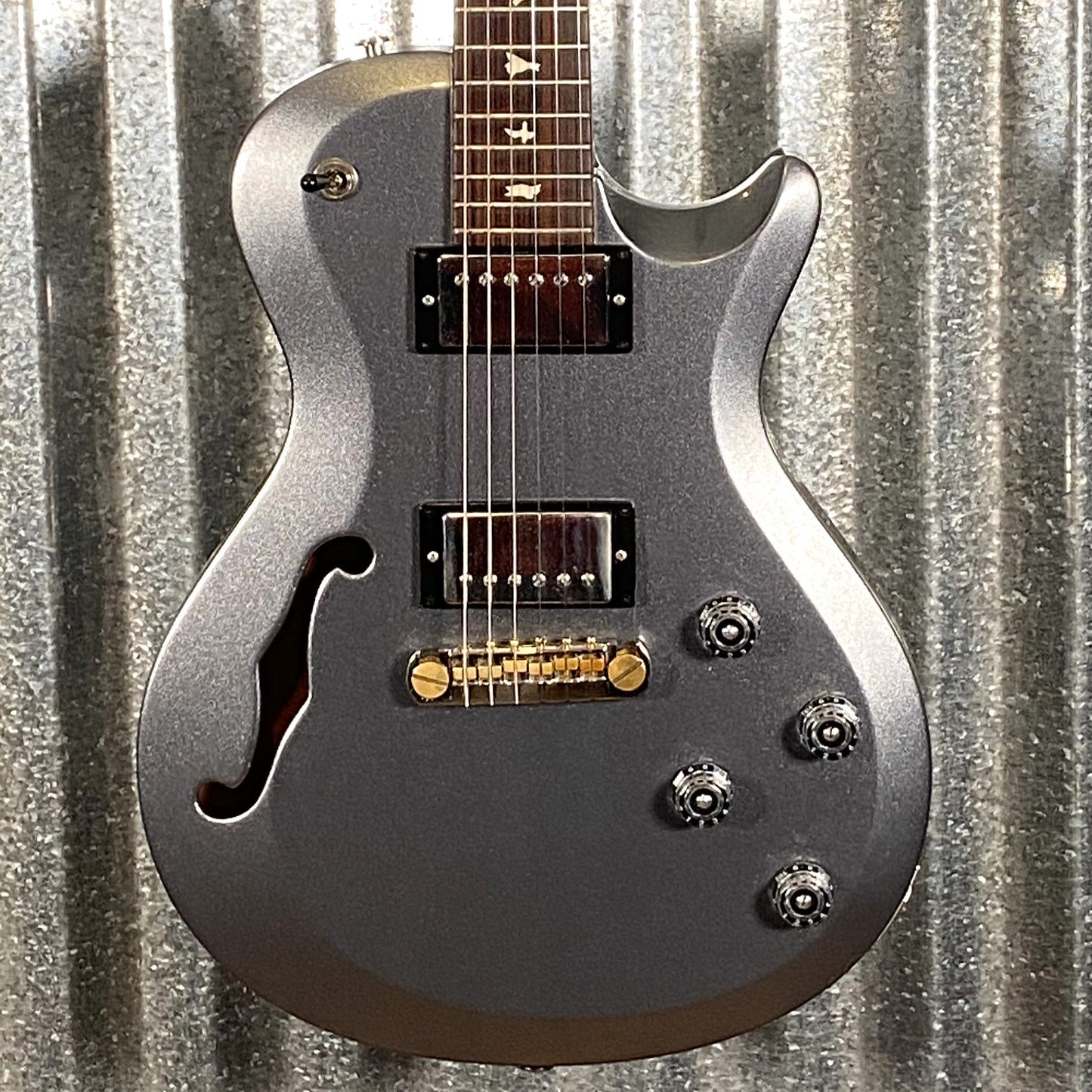PRS Paul Reed Smith S2 Singlecut Semi Hollow Platinum Metallic Guitar & Case 2017 #6474 Used
