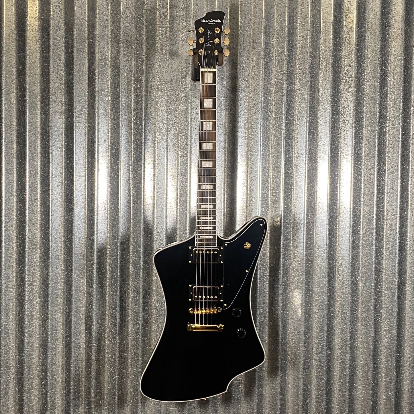 Westcreek Guitars Mirage T Bird Style Dual Humbucker Guitar Black #0095 Used