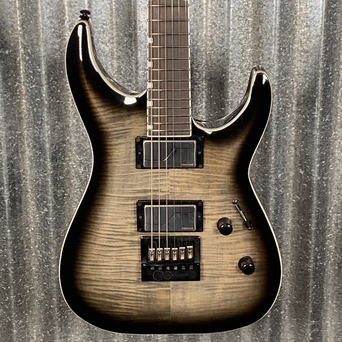 ESP LTD MH-1000 Evertune Flame Charcoal Burst Guitar MH1000ETFMCHB #2758 Used