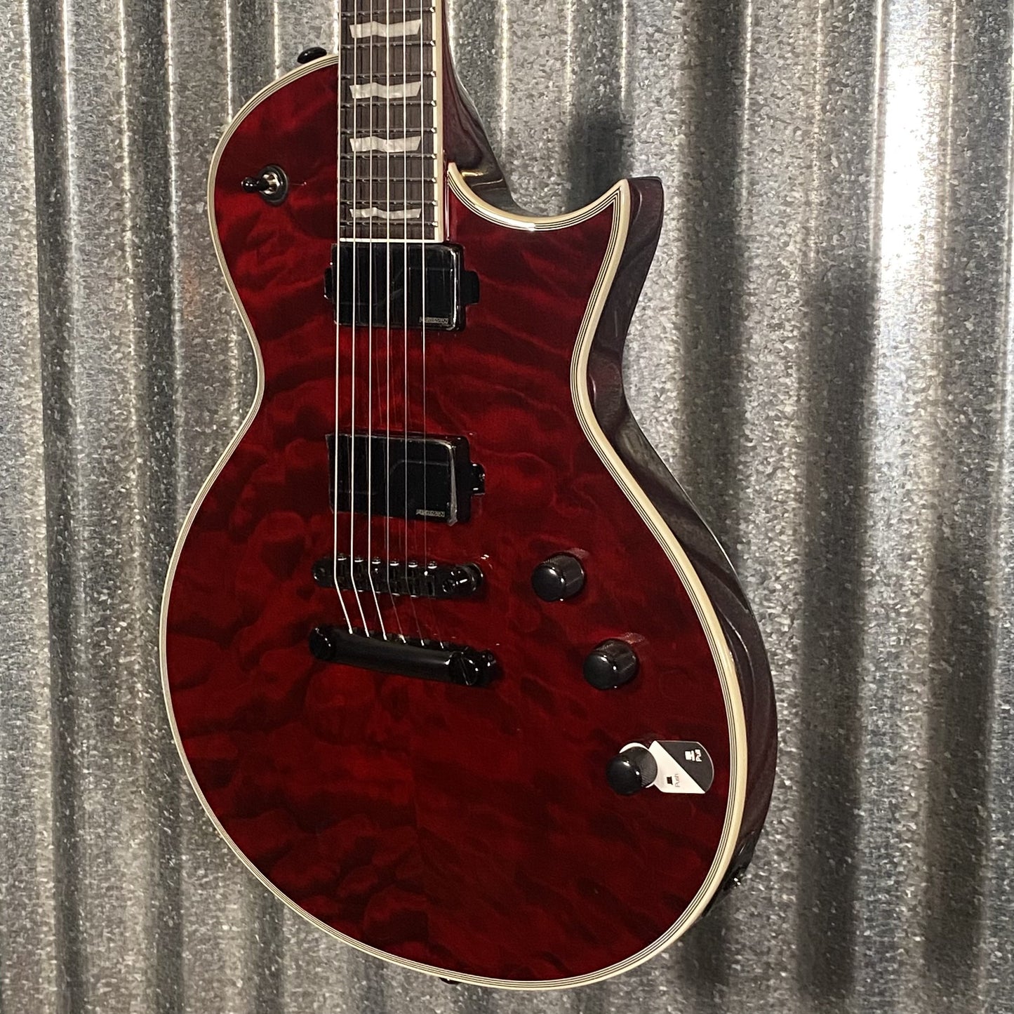 ESP LTD EC-1000 QM Quilt Top See Thru Black Cherry Fluence Guitar & Case #2957 Used