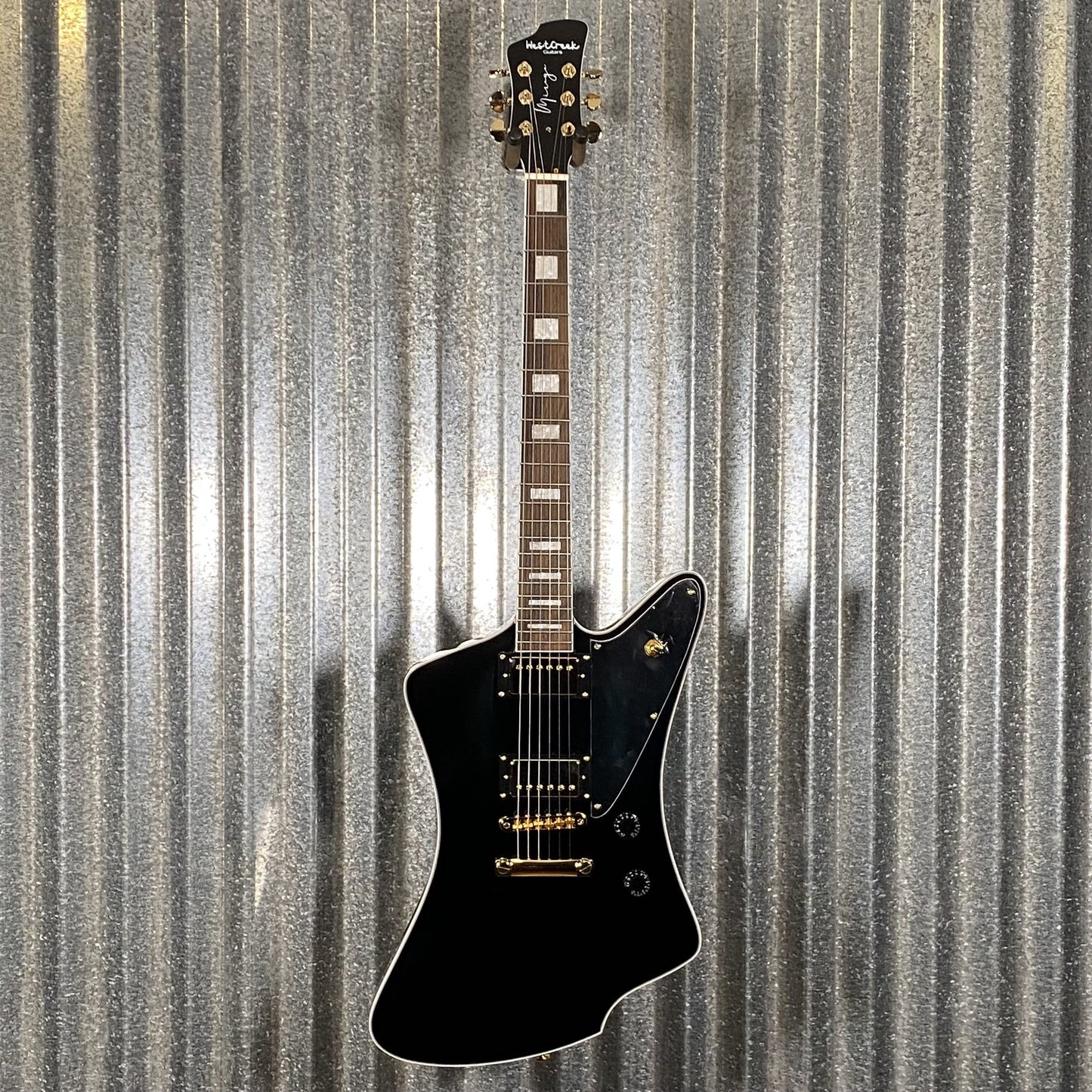 Westcreek Guitars Mirage T Bird Style Dual Humbucker Guitar Black #0081 Used