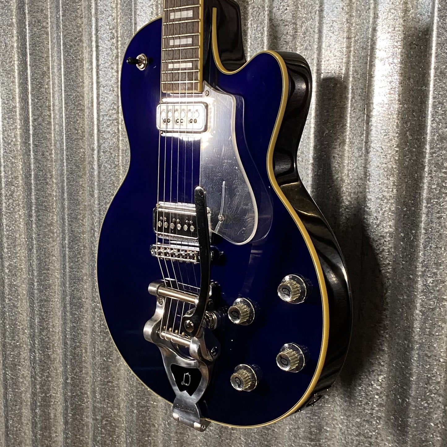 DeArmond M77T Moon Blue Guitar & Bag #8586 Used