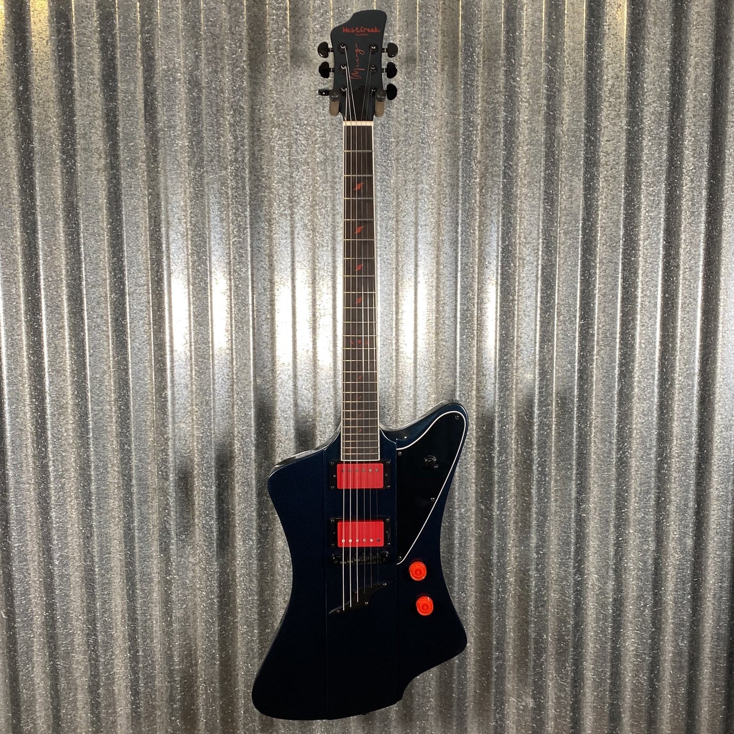 Westcreek Guitars Mirage T Bird Style Dual Humbucker Guitar Black #0027 Used