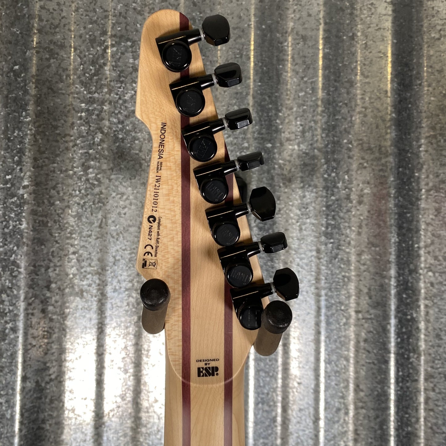 ESP LTD M-1007 7 String Multi Scale Flame See Thru Black Satin Guitar M1007MSFMSTBLKS #1012 Used