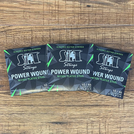 SIT Strings S1046 Light Power Wound Nickel Electric Guitar Strings 3 Pack