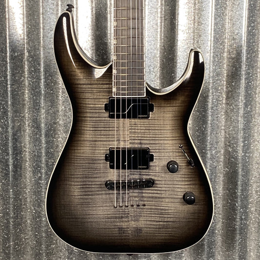 ESP LTD MH-1000NT Flame Charcoal Burst Guitar MH1000FMCHB #0198 Used