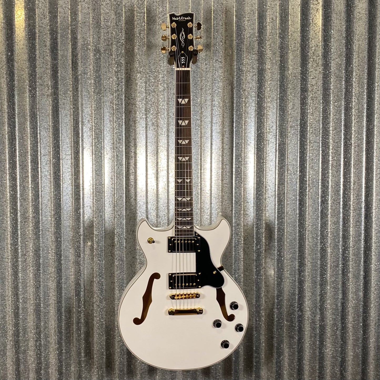 Westcreek Guitars 333 Semi Hollow Body Double Cutaway White #0123 Used