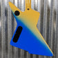 Westcreek Guitars Revenge Explorer Style Gradient Blue Yellow #0157 Used