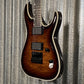 ESP LTD MH-1000 Evertune Flame Dark Brown Sunburst Guitar & Case #0341 Used