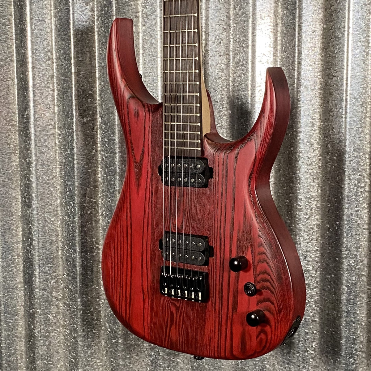 Musily MSM6 Heavy Metal Hard Tail Ash Transparent Lava Red Guitar #0001