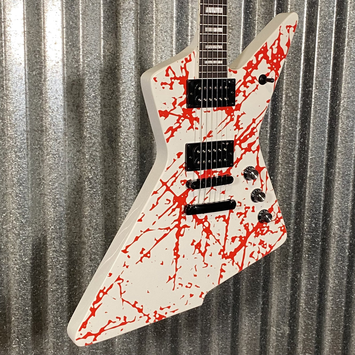 Westcreek Guitars Revenge Explorer Style Scratch White Red #0076 Used