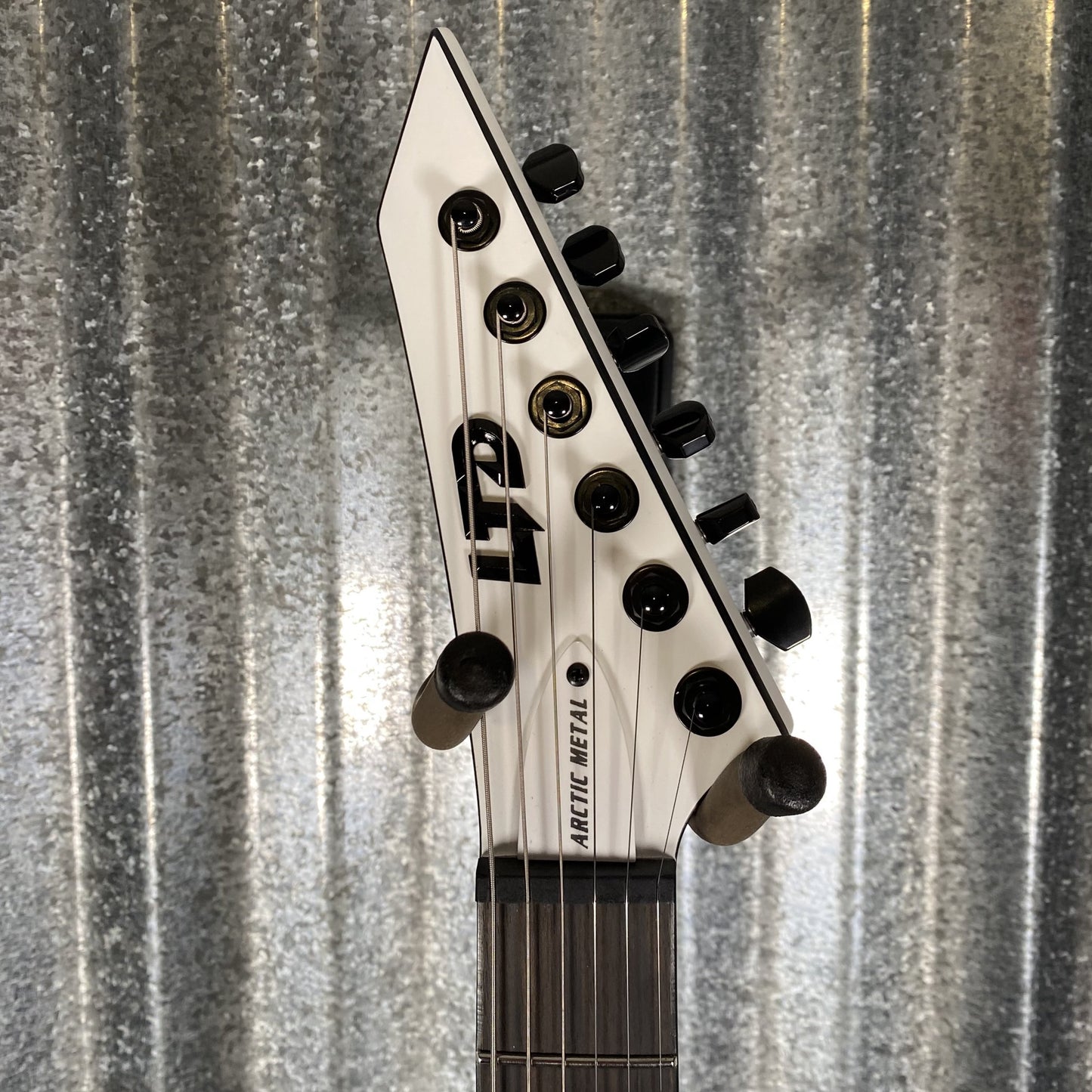 ESP LTD M-HT Arctic Metal Hard Tail Snow White Satin Guitar MHTARMSWS #0608 Used