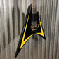ESP LTD Alexi Laiho Arrowhead SE Black Yellow Pinstripe Guitar & Case USED #1378