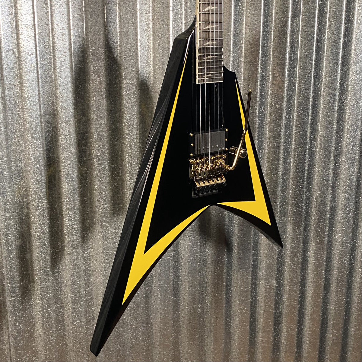 ESP LTD Alexi Laiho Arrowhead SE Black Yellow Pinstripe Guitar & Case USED #1378