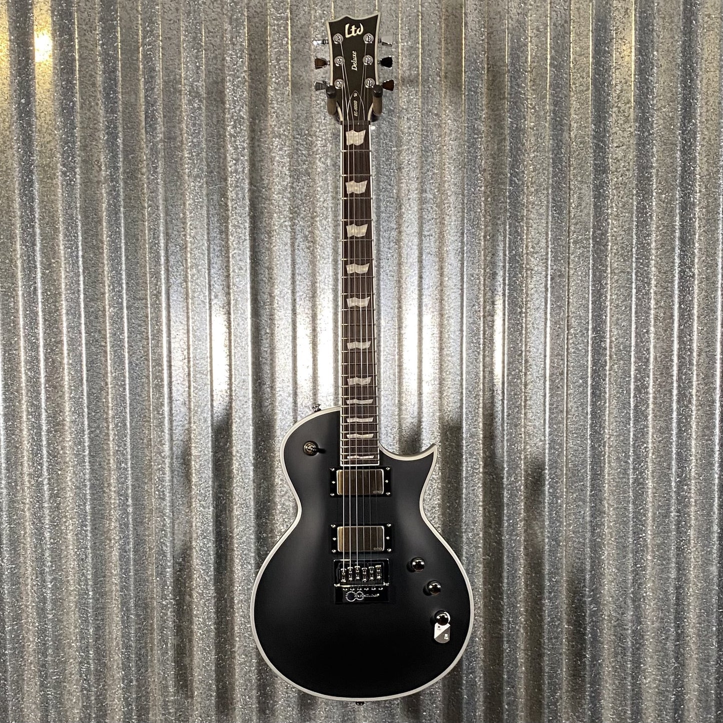ESP LTD EC-1000 ET Evertune Bold Binding Black Guitar & Case #0622 Used