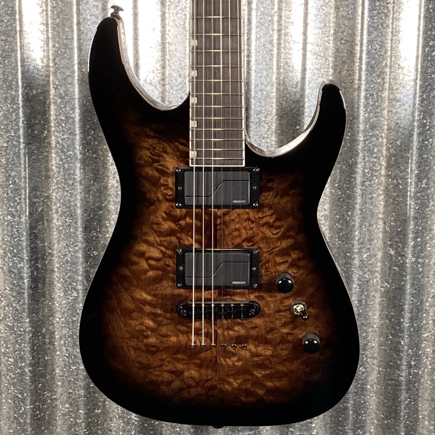 ESP LTD JM-II Josh Middleton Quilt Top Black Shadow Burst Guitar & Case JMIIQMBLKSHB #0859 Used