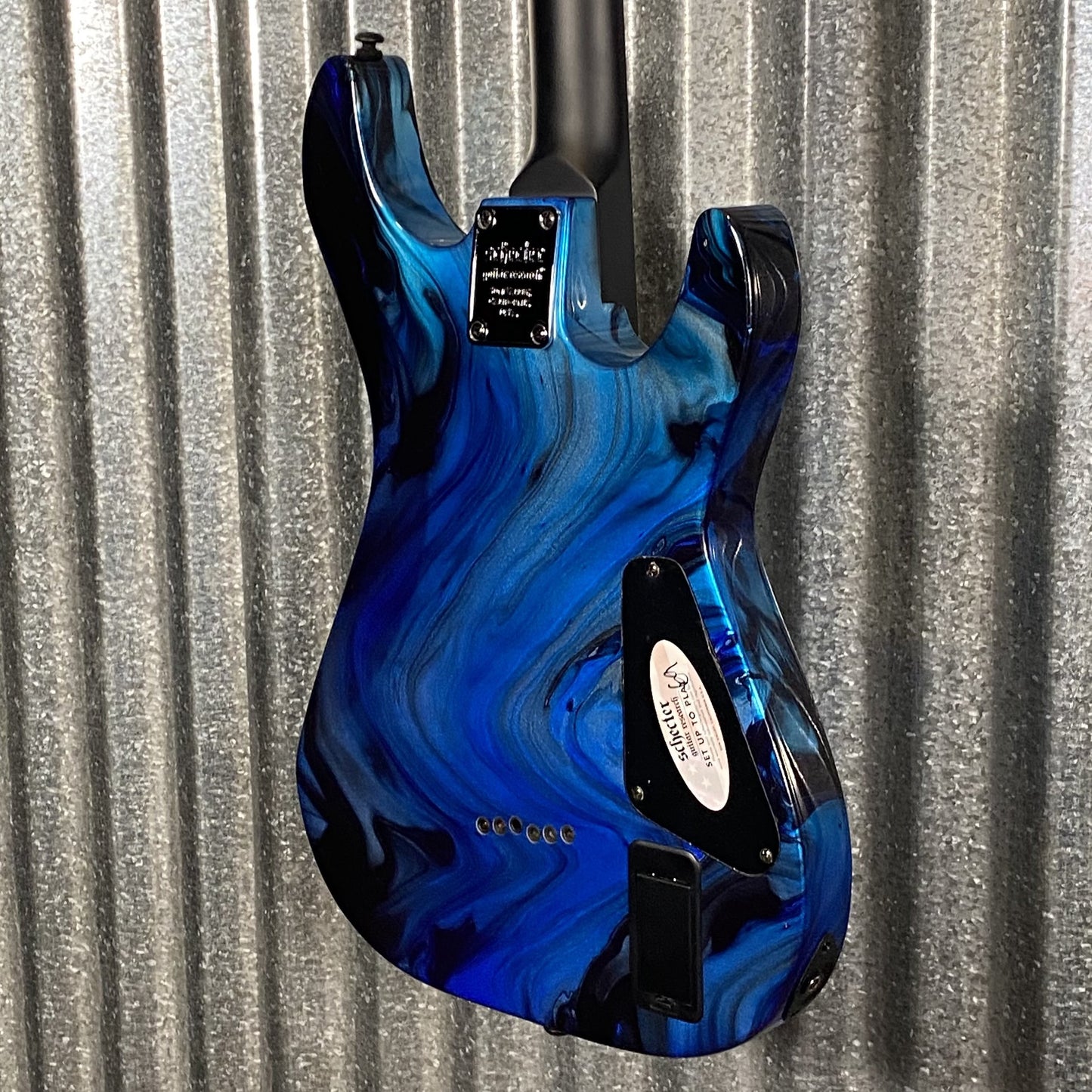 Schecter C-1 Hydro Dip Midnight Tide Guitar Left Hand #0764