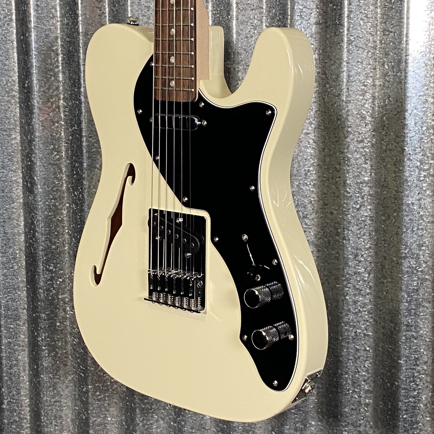 Fender Squier Telecaster Thinline Semi Hollow Olympic White Guitar #7392 Used