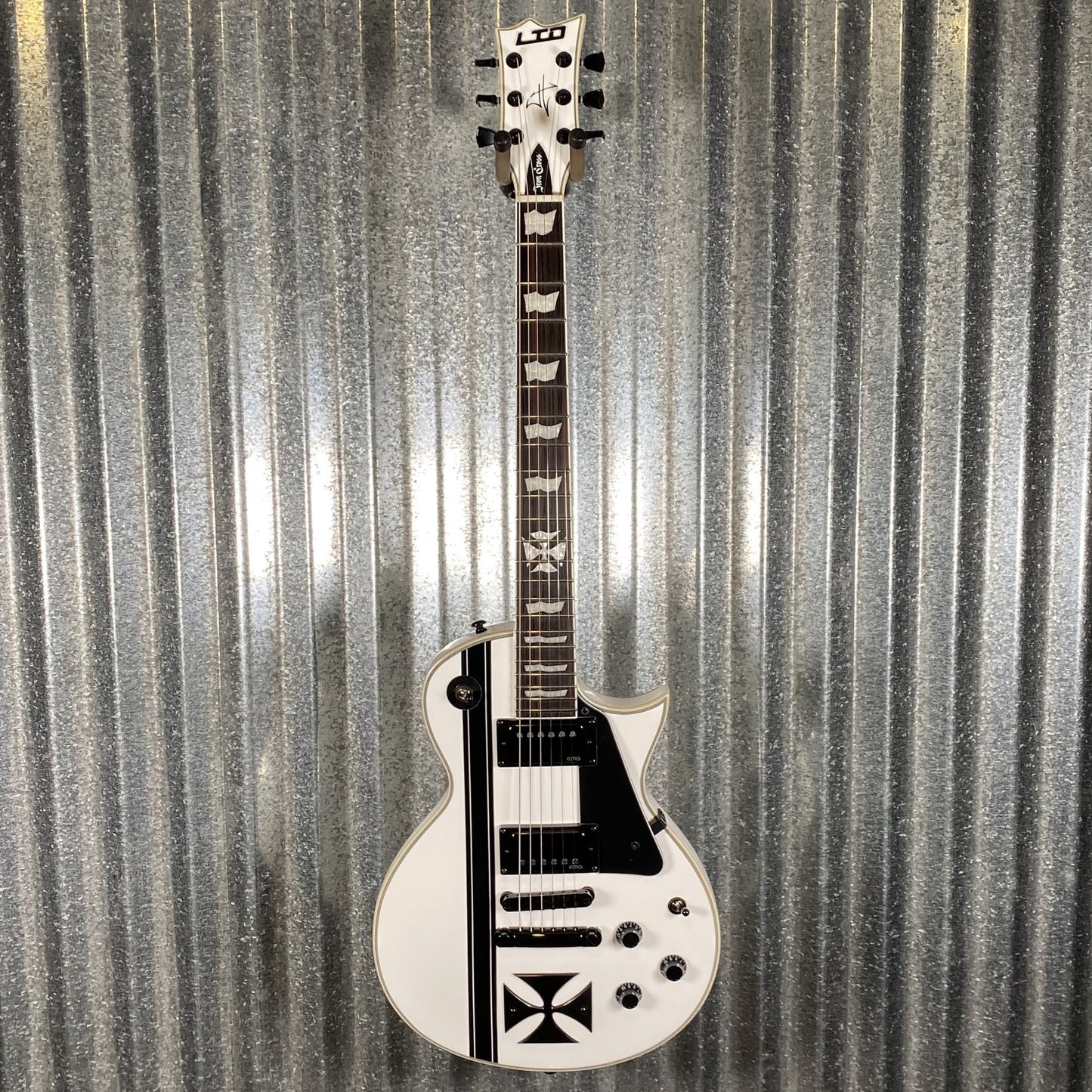 ESP LTD Iron Cross Jame Hetfield Snow White Guitar & Case IRONCROSSSW #2023 Used