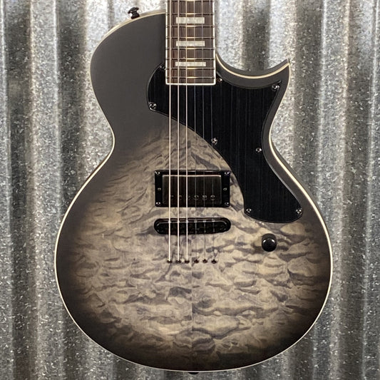 ESP LTD EC-01FT QM Quilt Top Charcoal Burst Satin Teardrop Guitar EC01FTQMCHBS #0627 Used