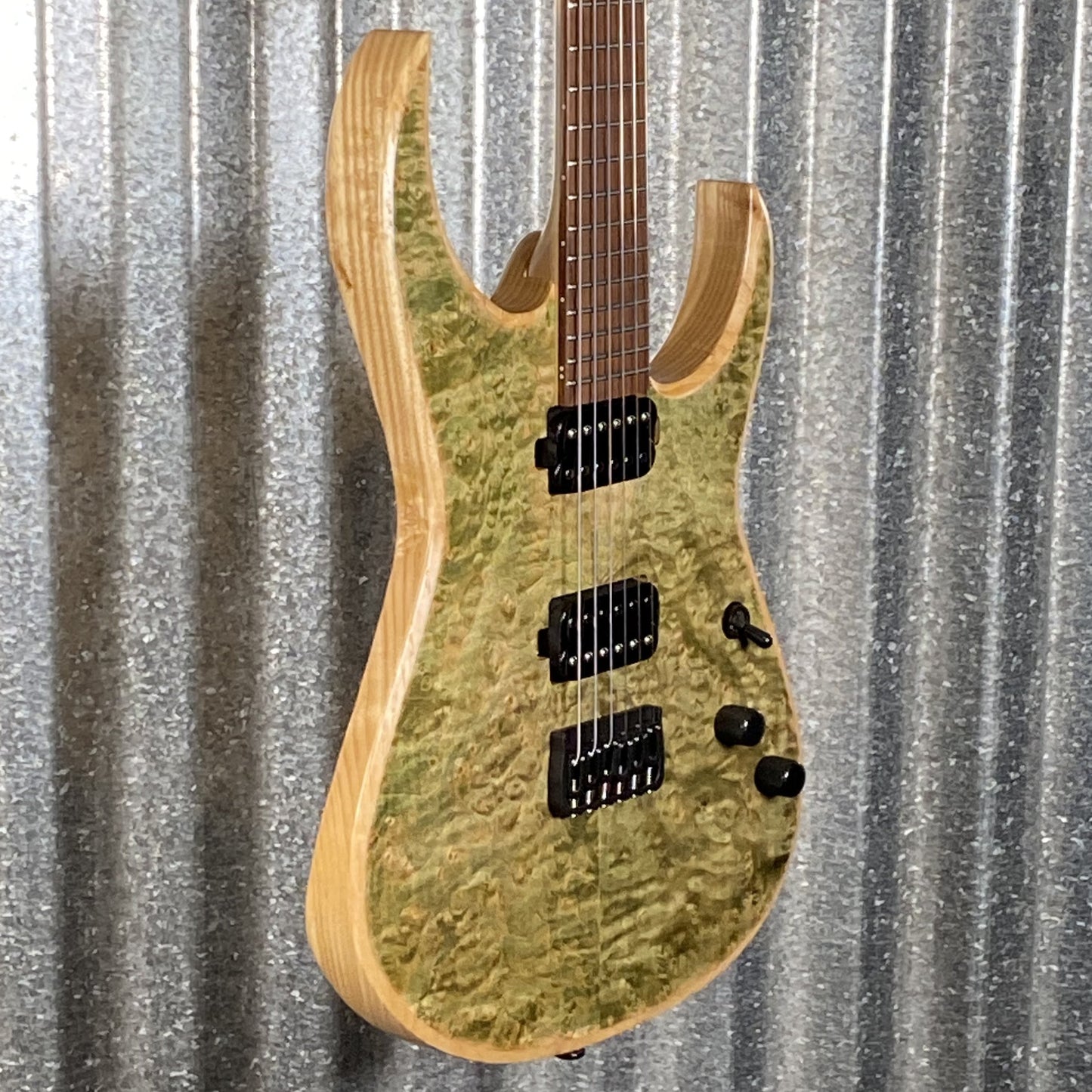 ST Guitars Metal Rooted Spalted Green Bolt On Hard Tail Guitar #60001 Used