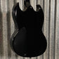 Westcreek Guitars Racer SG Offset Style Black Red Stripe #0043 Used