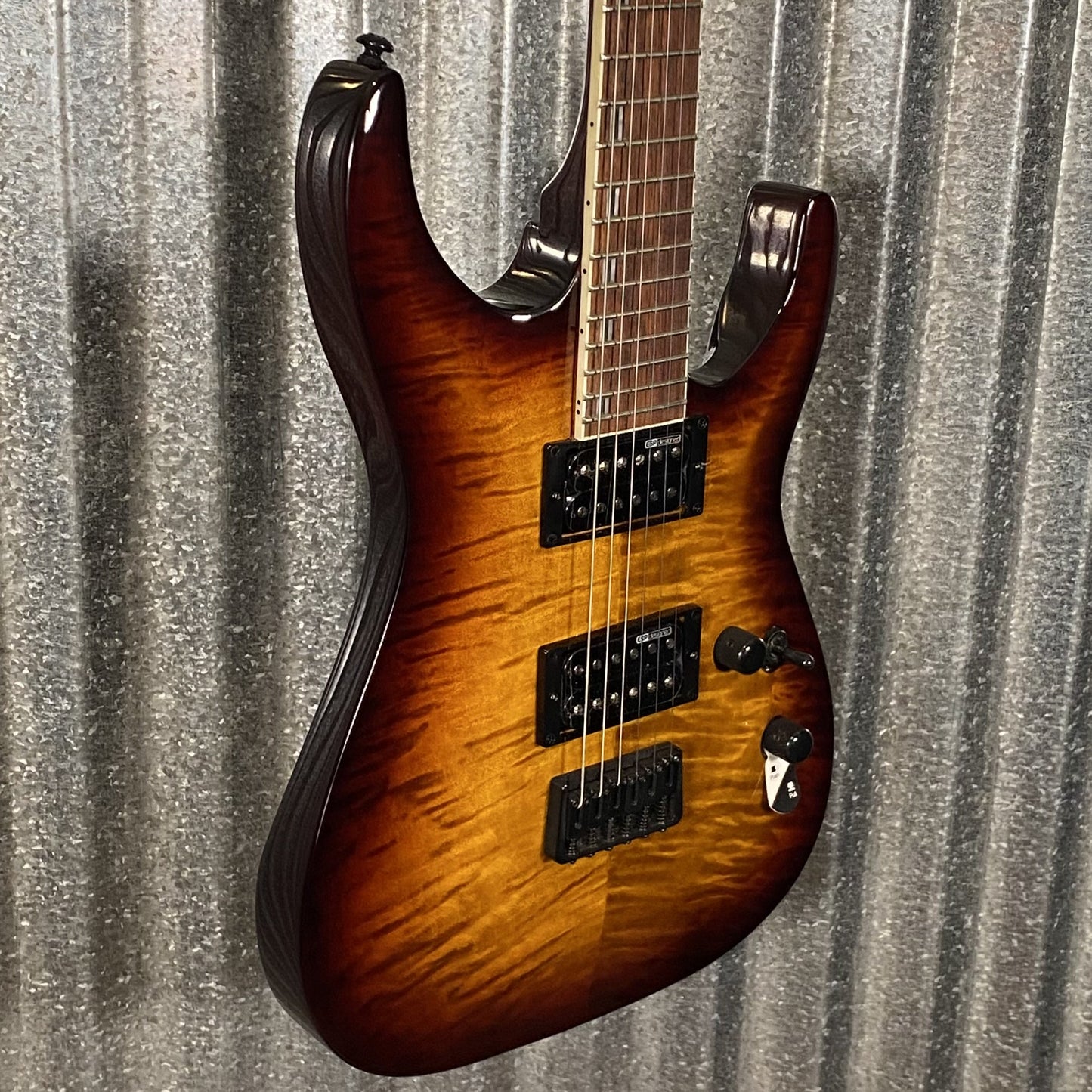 ESP LTD H-200 Flame Top Dark Brown Sunburst Guitar & Case #1026 Used