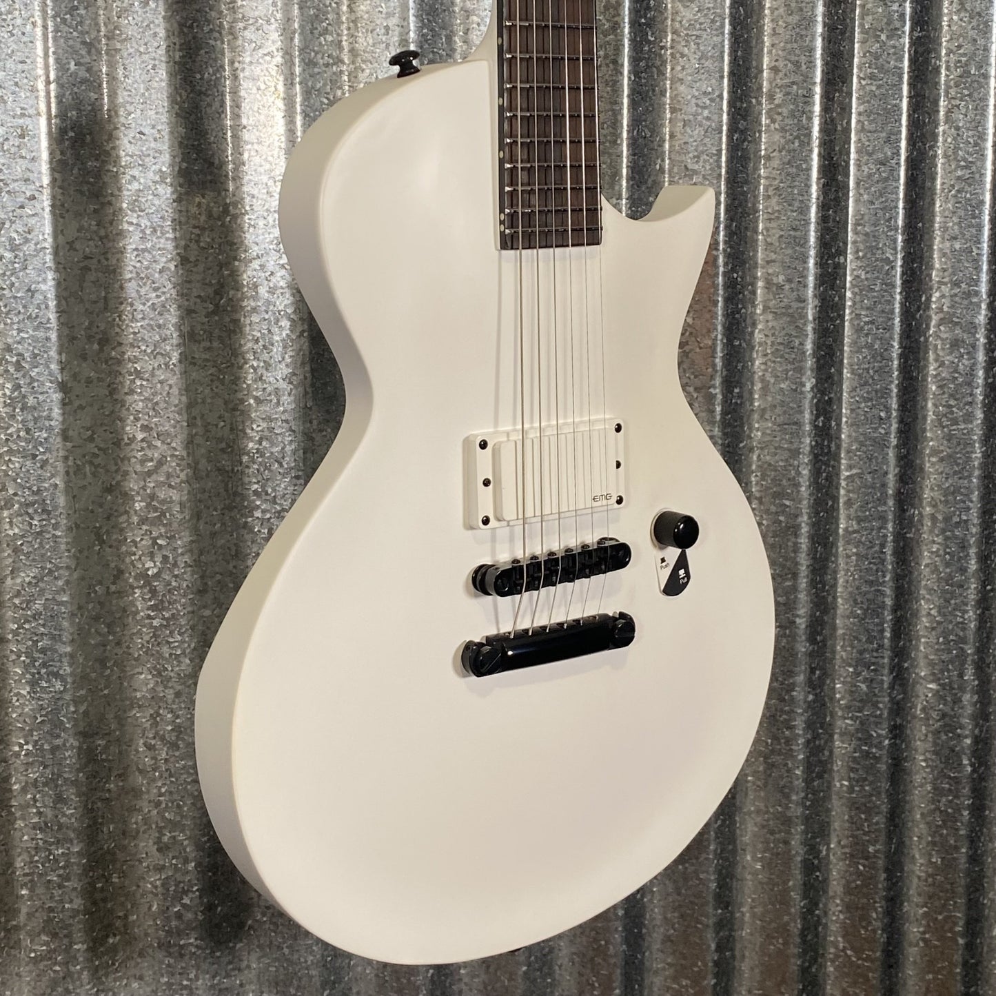 ESP LTD EC Arctic Metal Snow White Satin Guitar & Case #0589 Used