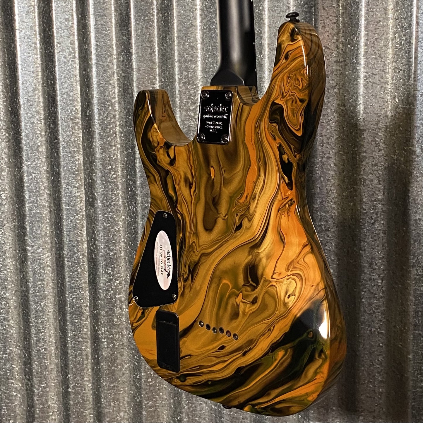 Schecter C-1 Hydro Dip Golden Eclipse Guitar #0739