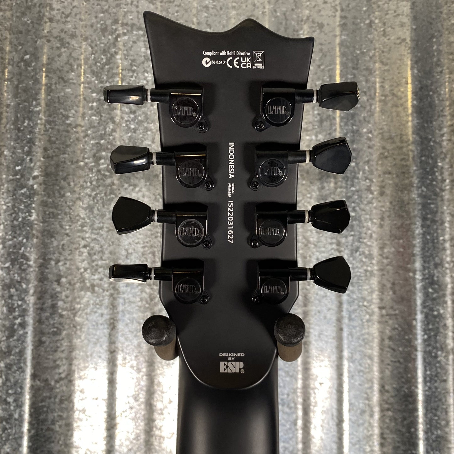 ESP LTD EC-258 8 String Black Satin Guitar EC258BLKS #1627 Used