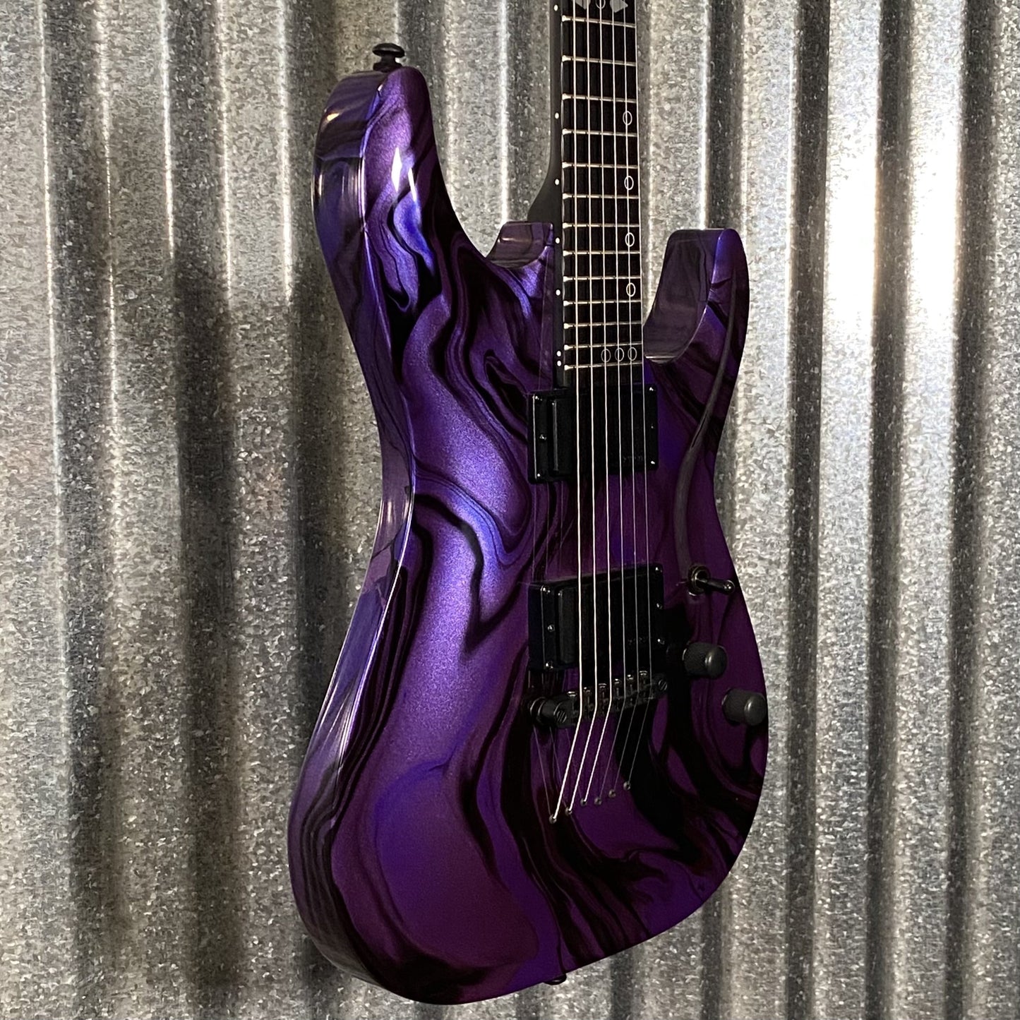 Schecter C-1 Hydro Dip Purple Obsidian Guitar #0583