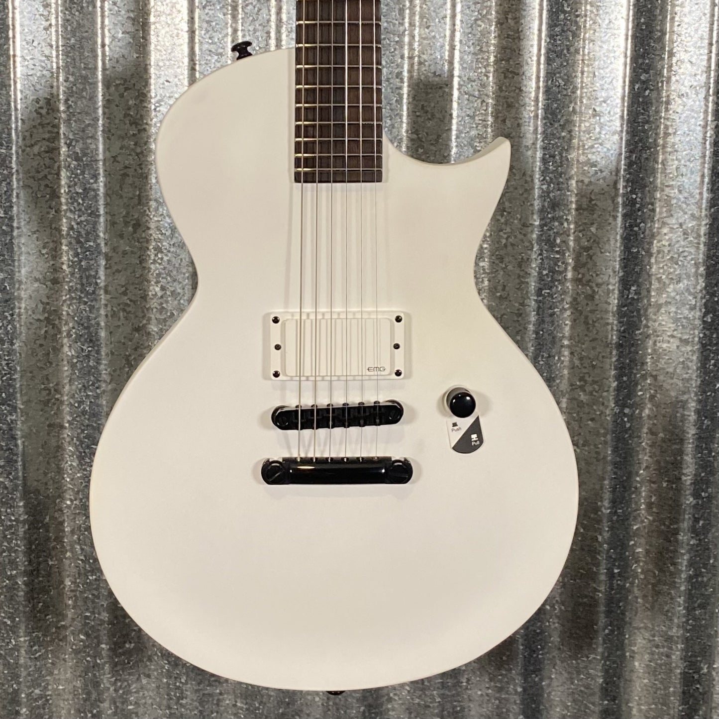 ESP LTD EC Arctic Metal Snow White Satin Guitar & Case #0589 Used