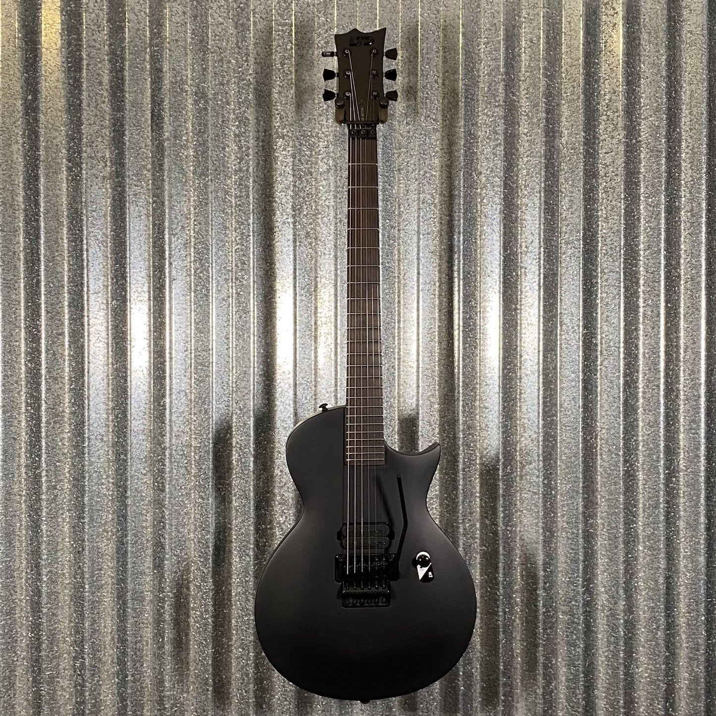 ESP LTD EC FR Black Metal Floyd Rose Black Satin Guitar & Case #1348 Used