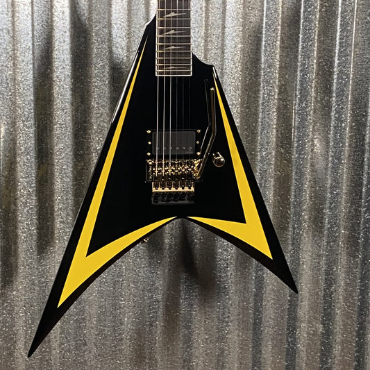 ESP LTD Alexi Laiho Arrowhead SE Black Yellow Pinstripe Guitar & Case USED #1378
