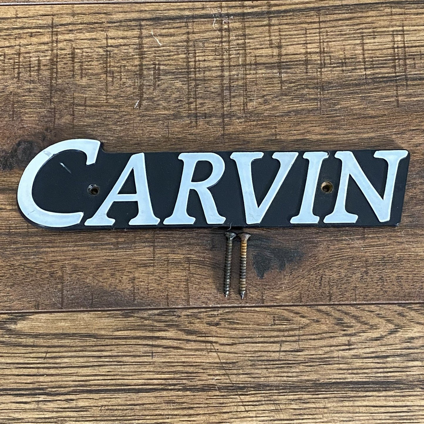 Carvin Logo 1.5x7.5 Inch Plastic Used