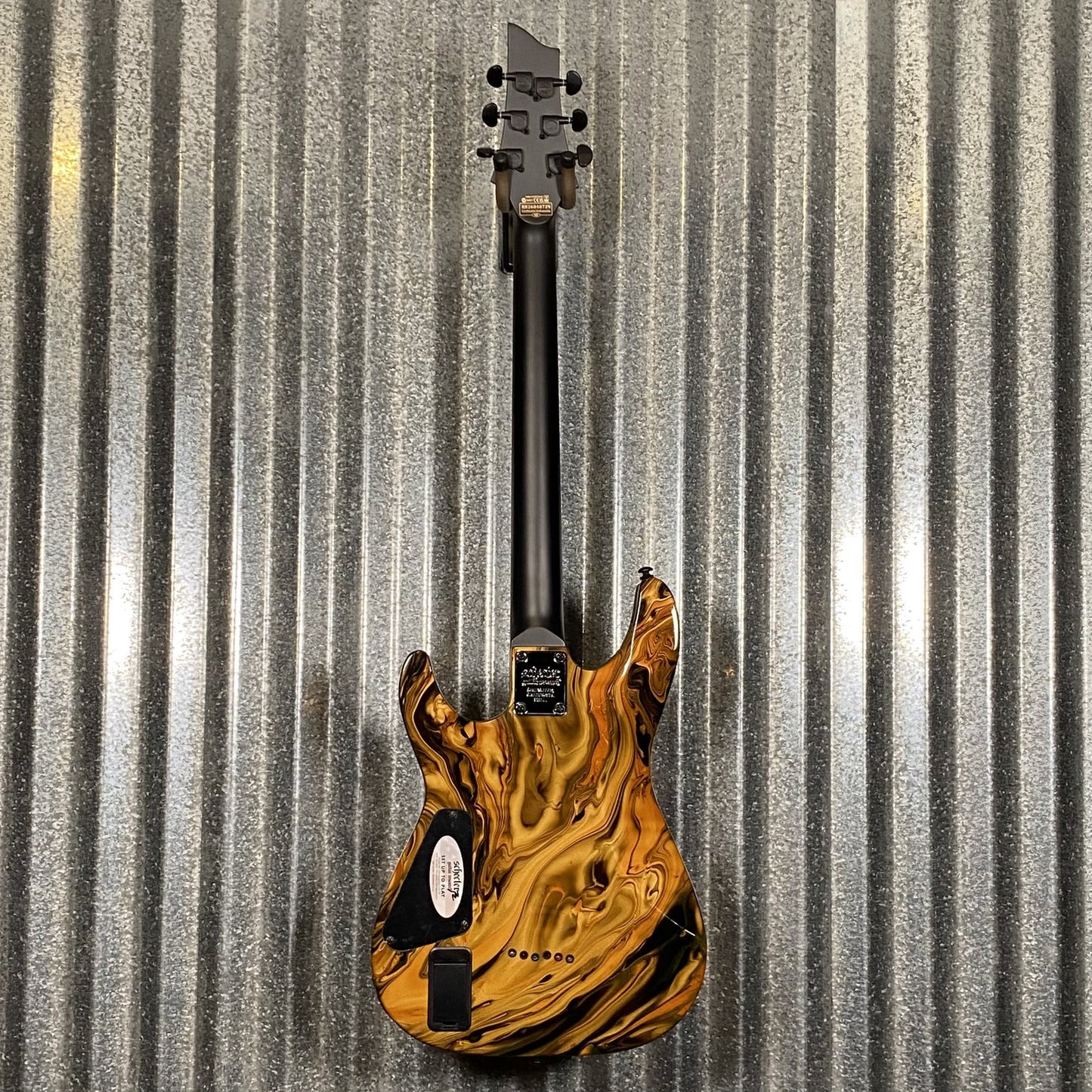 Schecter C-1 Hydro Dip Golden Eclipse Guitar #0739